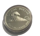 1986 Vancouver Centennial Canadian Silver Dollar With Train. In Original Case.
