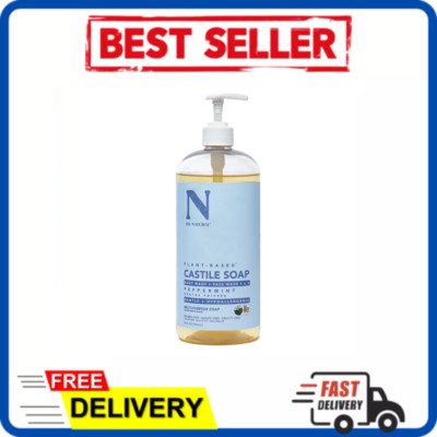 1 Pack Dr. Natural Castile Liquid Soap, Liquid Soap Body Wash, Peppermint, 32 oz