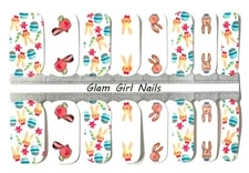 Easter Bunny Nail Polish Strips / Nail Wraps / Nail Stickers