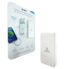 Atomi 10000mAh Battery Bank Built-in AirPods Charge Case & Smart USB Charge Port