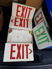 Lot of LED Plastic Exit Sign 120V/277V , 1 or 2 Sided Dual Circuit