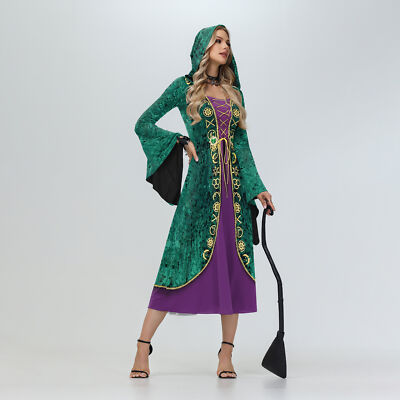 Hocus Pocus 2 Winifred Sanderson Cosplay Costume Witch Long Sleeve Dress 