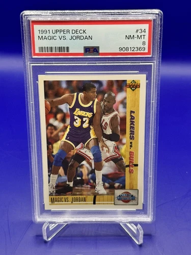 1991 Upper Deck Michael Jordan vs Magic Johnson #34 PSA 8 ICONIC CARD🔥