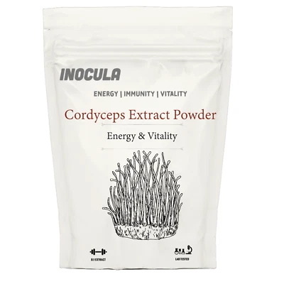 INOCULA Cordyceps Mushroom Extract Powder (Cordyceps Militaris). Energy & Vitality