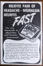 Anacin Fast Acting Tablets 1952 Vintage Small Print Ad