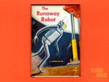 The Runaway Robot cover art 2x3" fridge/locker magnet Lester Del Rey