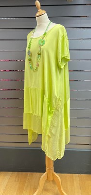 10-18 Made in Italy Lagenlook Summer Tunic Top Silk & vicose YELLOW 48''B
