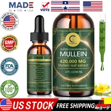 60ml Mullein Drops for Lungs, Detox and Cleanse Mullein Extract Supplement