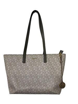 Signature DKNY, Ivory Grey Medium Tote Keychain