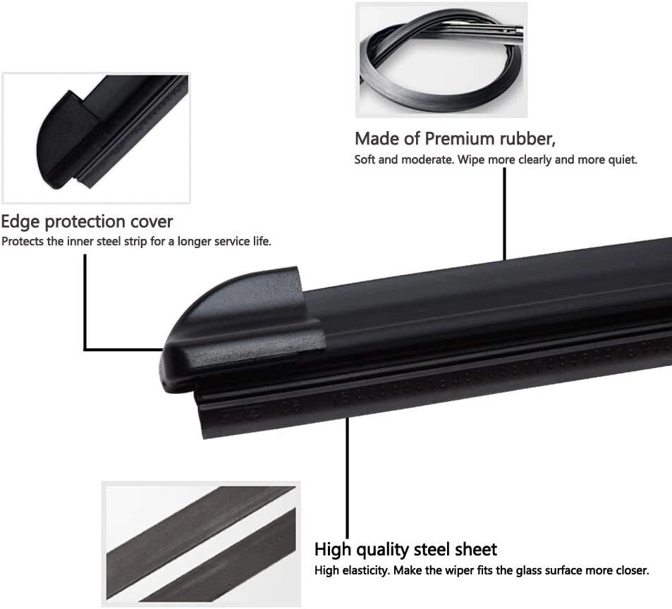 For 2022-2025 Nissan Pathfinder Windshield Wiper Blade Hybrid Direct Replacement - Image 3 of 4