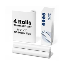 Thermal Paper 8.5" x 11" US Letter Size, 4 Rolls Quick-Dry Thermal ... Fast Ship