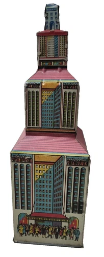 RARE VINTAGE 1928 MARX SKYSCRAPER BUILDING TIN LITHO DARE-DEVIL