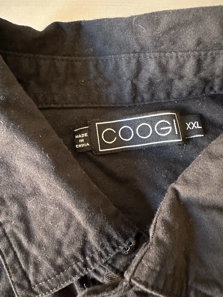 COOGI Men’s Long Sleeve Shirt Black Sz 2XL Collared Button Up Cotton Embroidered - Image 2 of 4