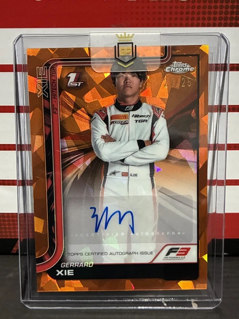 2025 Topps Chrome Formula 1 F1 F3 Gerrard Xie 1st RC Orange Sapphire Auto #/25