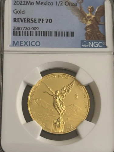 2022 MEXICO Gold 1/2 ONZA Reverse Proof NGC PF-70 Mo