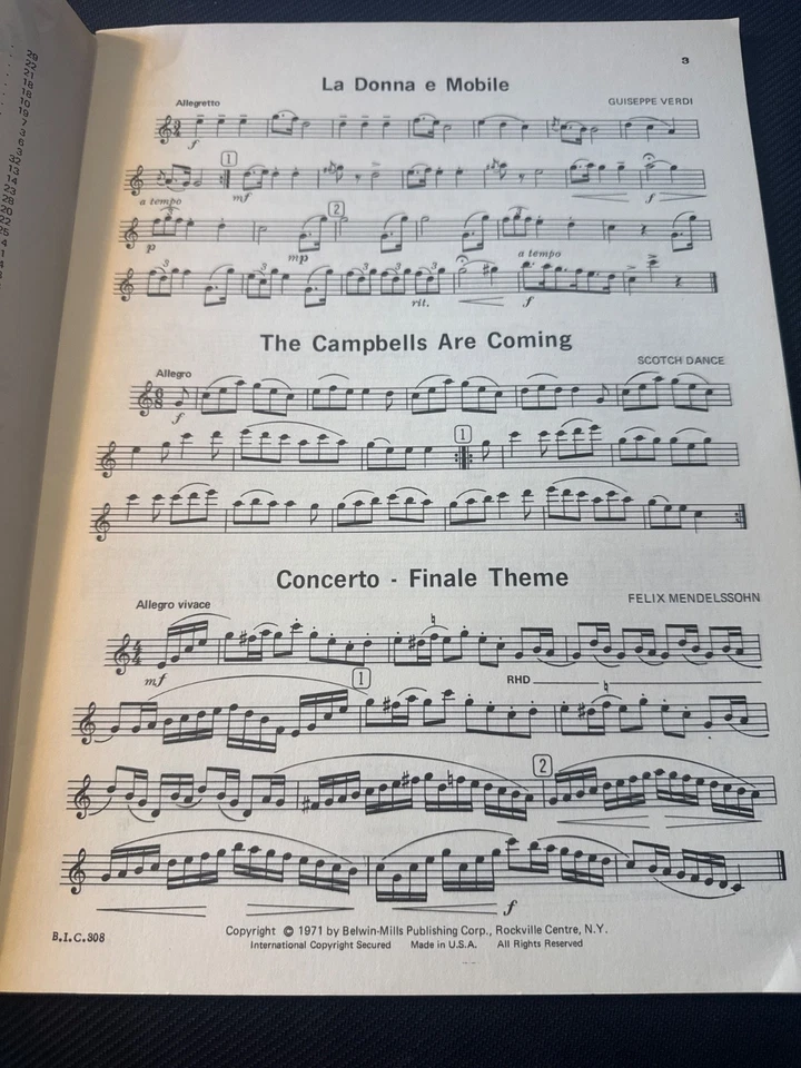 Tunes for Clarinet Technic Level Three Advanced Intermediate Belwin Mills Music - Image 3 of 3