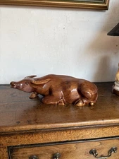 Wooden hand Carved water buffalo