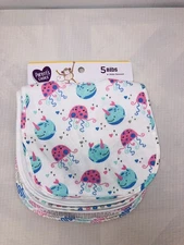 5- Infant Baby Drool Burp Bibs Parent’s Choice Girl Ocean Life Whale Jellyfish