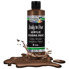 Pouring Masters Deep Brown Metallic Pearl 8oz Bottle Water-Based Acrylic Paint