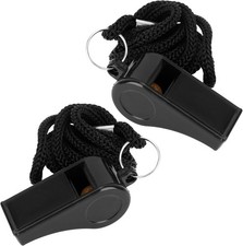 Whistle, Whistle for Coaches, Plastic Whistles 2 Pack, Black 2 PACK 