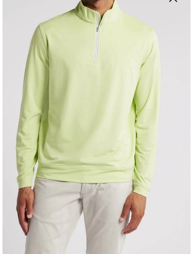 Peter Millar Crown Sport Perth Melange Stretch 1/4 Zip greenPullover Spirit Sz L - 第 1/8 張圖片