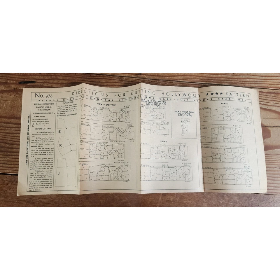 Vintage 40s Sewing Pattern Origina: Dress Janet Blair Hollywood Pattern 976 - Image 4 of 4