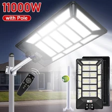 11000W Super Bright Commercial Solar Street Light Dusk to Dawn Outdoor Lighting