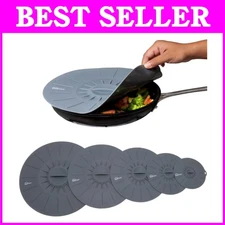 Silicone Suction Covers Set - 5 Sizes - Splatter Protection