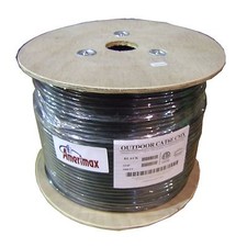 CAT6 Outdoor Waterproof UV Direct Burial Ethernet Cable Black PURE COPPER 1000FT