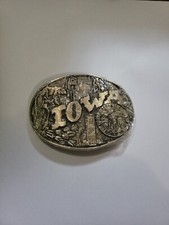 Iowa State Seal Solid Brass Award Design 1st Ed 80s Vintage Belt Buckle....