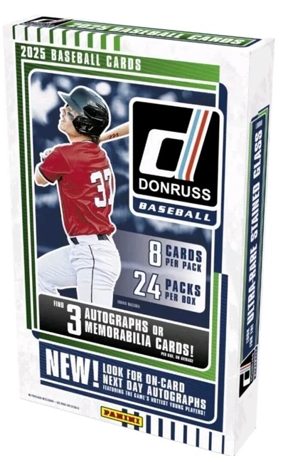2025 Panini Donruss Baseball Hobby Box (3 Autographs or Relic Cards)