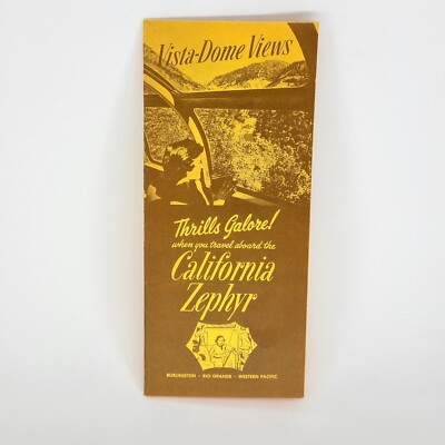 1968 California Zephyr Vintage Travel Brochure Vista Dome Trains Route Map