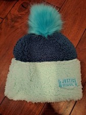Justice Girl's Winter Hat With Pom Pom, Super Soft NWOT