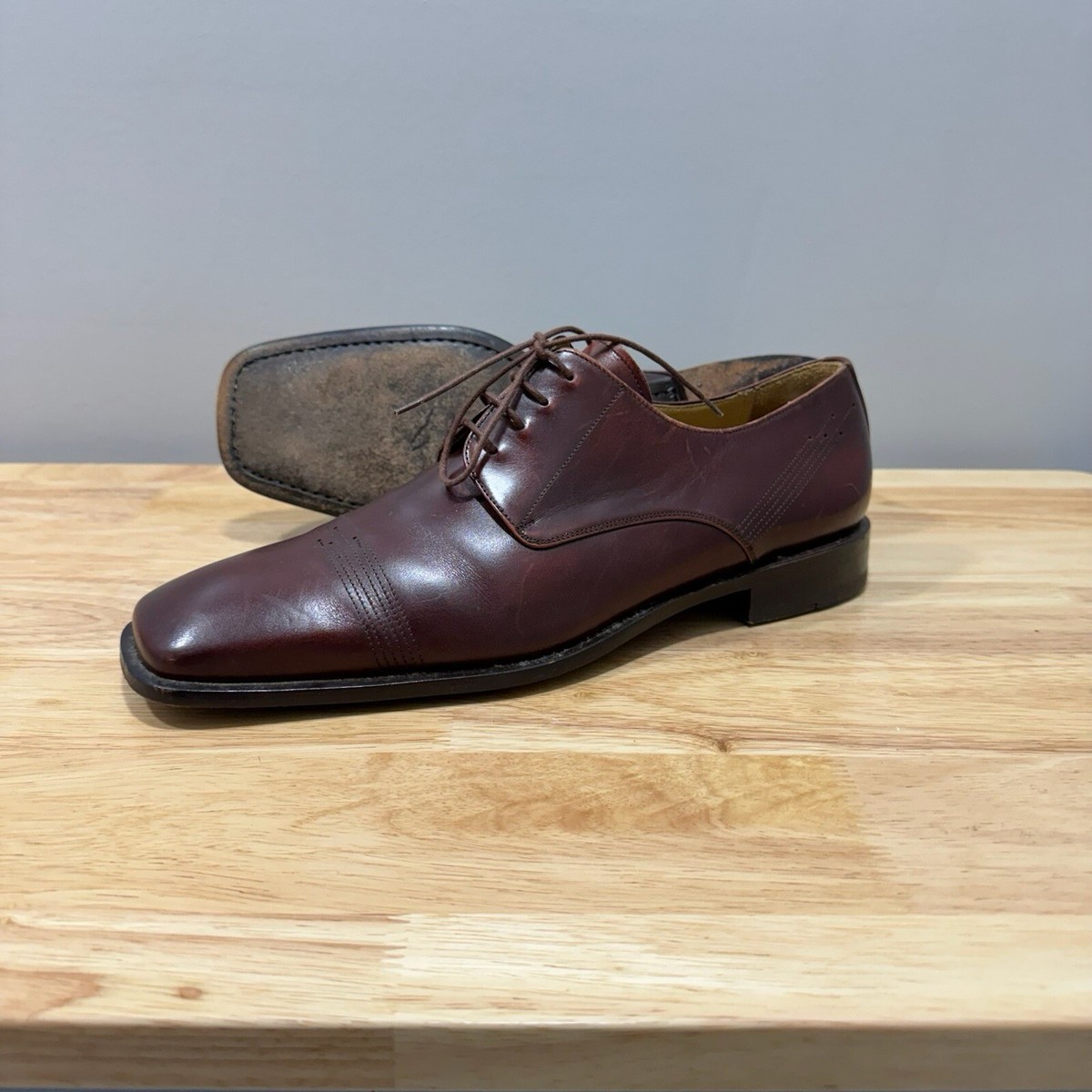 Mezlan Mens 11 M Brown Leather Lace Up Square Toe Derby‎ Dress Shoes Oxblood Amazon.com | Mezlan Ferrara Men main image 4
