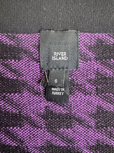 River Island Midi-Bleistiftrock Hahnentrittmuster Bodycon US-Größe 2/UK-Größe 6 lila - Bild 5 von 12