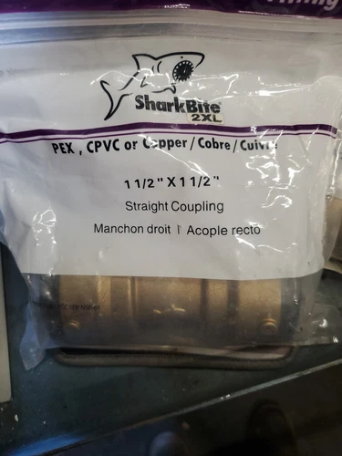 Sharkbite 2XL SB0141 1-1/2" X 1-1/2" Straight Coupling - Push-Fit Fitting