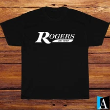 New Shirt Rogers Drums EST 1849 Logo Black/ White/ Grey/ Navy T-Shirt S-3XL