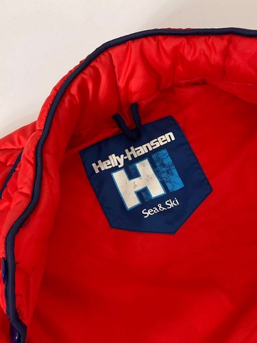Chaleco calentador de cuerpo vintage años 80 Helly Hansen rojo acolchado vela esquí Noruega - Imagen 5 de 11