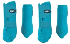 Horse Protective Sport Boots - Turquoise - Fronts Only OR Complete Set/4- 3 Sz