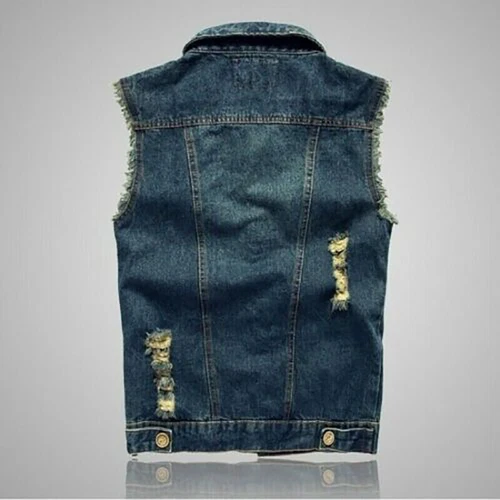 Herren Jeansweste Herbst Frühling Ärmellose Jacke Freizeit Denim Weste Cowboy - Bild 8 von 18