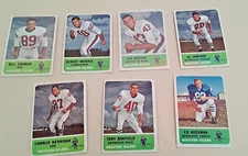 1962 FLEER HOUSTON OILERS 7 DIF NRMT HUSSMAN BILL GROMAN ED  CHARLIE HENNIGAN