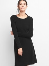 NEW GAP Womens Swing Stretch Sweater Dress Soft Ribbed Blue Black XS 2 M 8 NWT