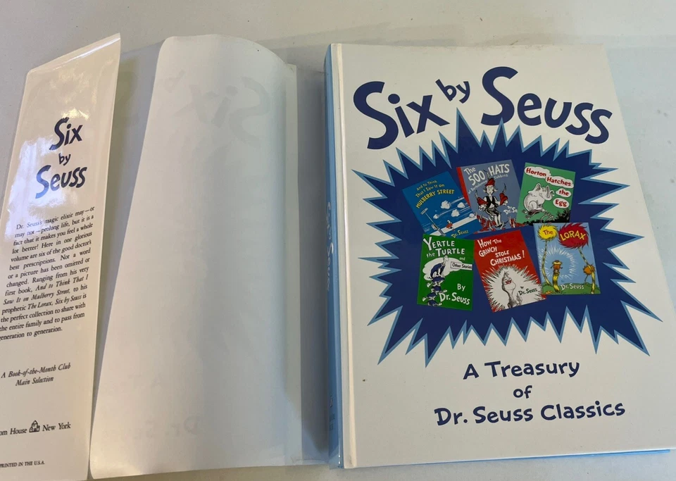 Dr Seuss Six By Seuss, Large Treasury Of 6 Classic Stories In One 1991 Hardcover - image 2 of 4