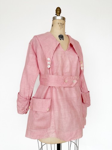 Incredible 1910s Antique Work Smock Tunic Top Unifor - Picture 2 of 16