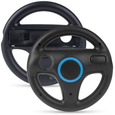 Wii Wheel / Racing Lenkrad schwarz z.B. für Mario Kart - Nintendo Wii (NEU)   