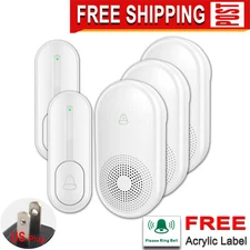 LIKEPAI Wireless Doorbell for home 3 floors, 2 transmitters, 3 ringer receivers