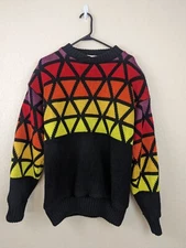 Vintage Sportswear Of Sweden SOS Color Block Geometric Sweater Windproof Size S