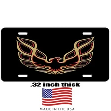 Firebird aluminum vehicle license plate car truck SUV tag orange and black