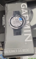 Garmin Forerunner 645 Music Black with Slate Hardware Fitness Watch Used