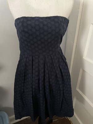 EUC GAP Strapless Navy Eyelet Dress Sz 2 | eBay